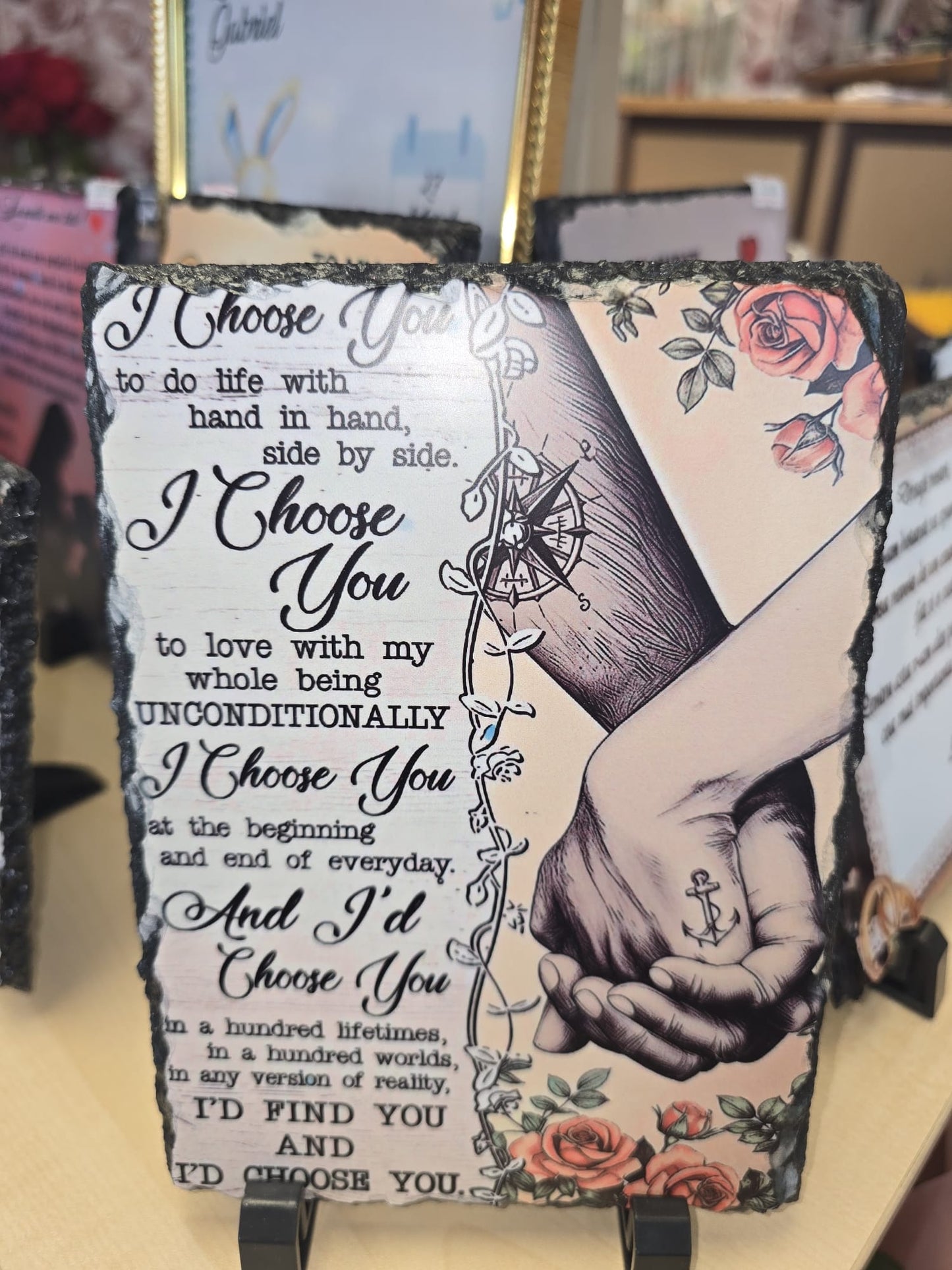 “I Choose You” Poem Slate Plaque – Romantic Couple Gift | Anniversary, Wedding or Valentine’s Day Present