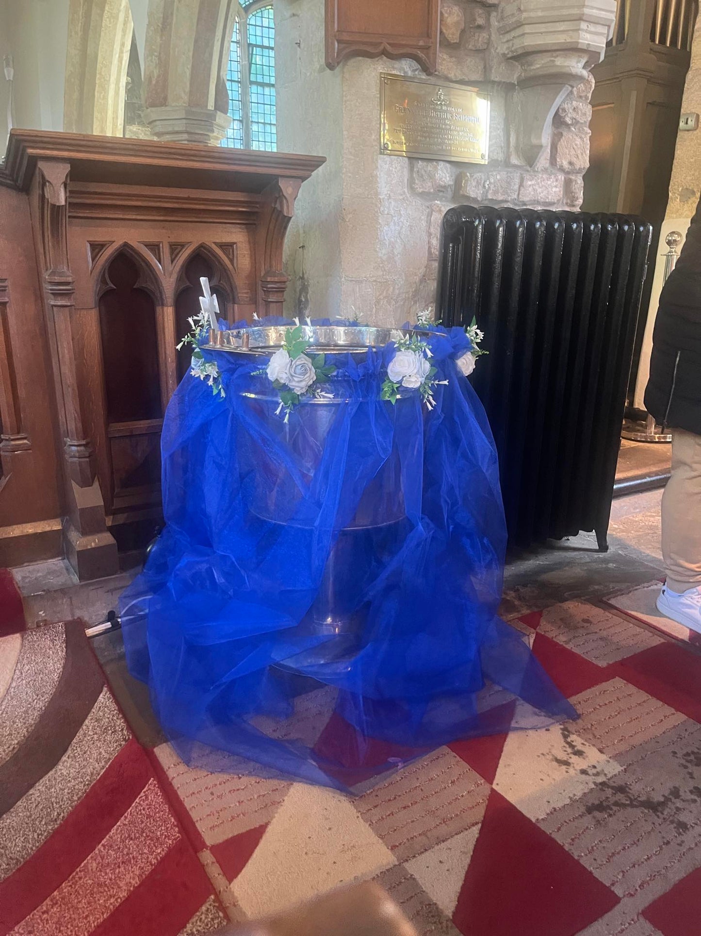🌸 Baptismal Font Floral Decoration – Custom Christening Decor 🌸