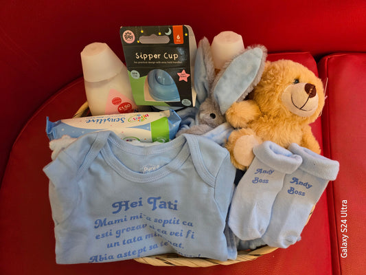 💙 Baby Boy Gift Basket – Personalized Newborn Hamper 💙