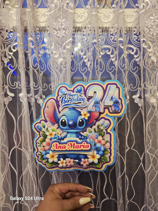 🎉 Stitch Birthday Party Decoration – Personalized with Name & Age 🎉