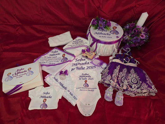 Personalized Baby Girl Christening Set – Custom Outfit, Keepsake Box, Candle & Accessories | Baptism Gift with Name & Date