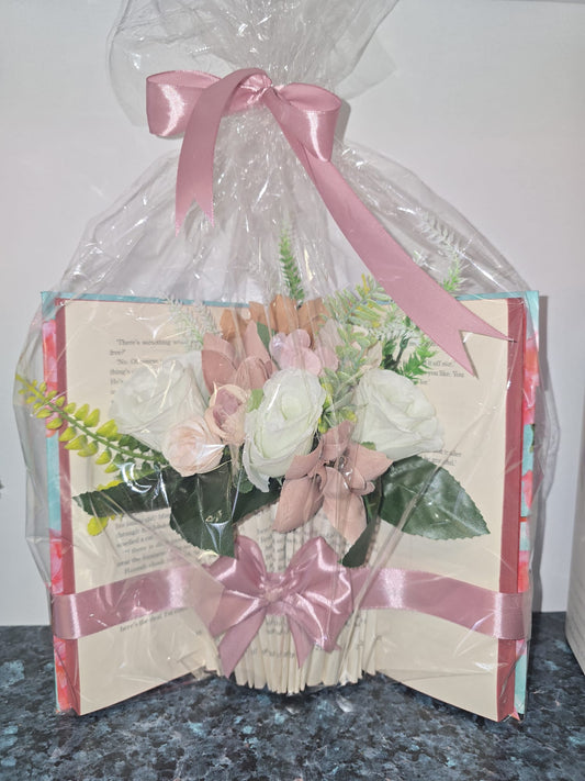 🌸 Handmade Book Fold Floral Arrangement Gift 🌸
